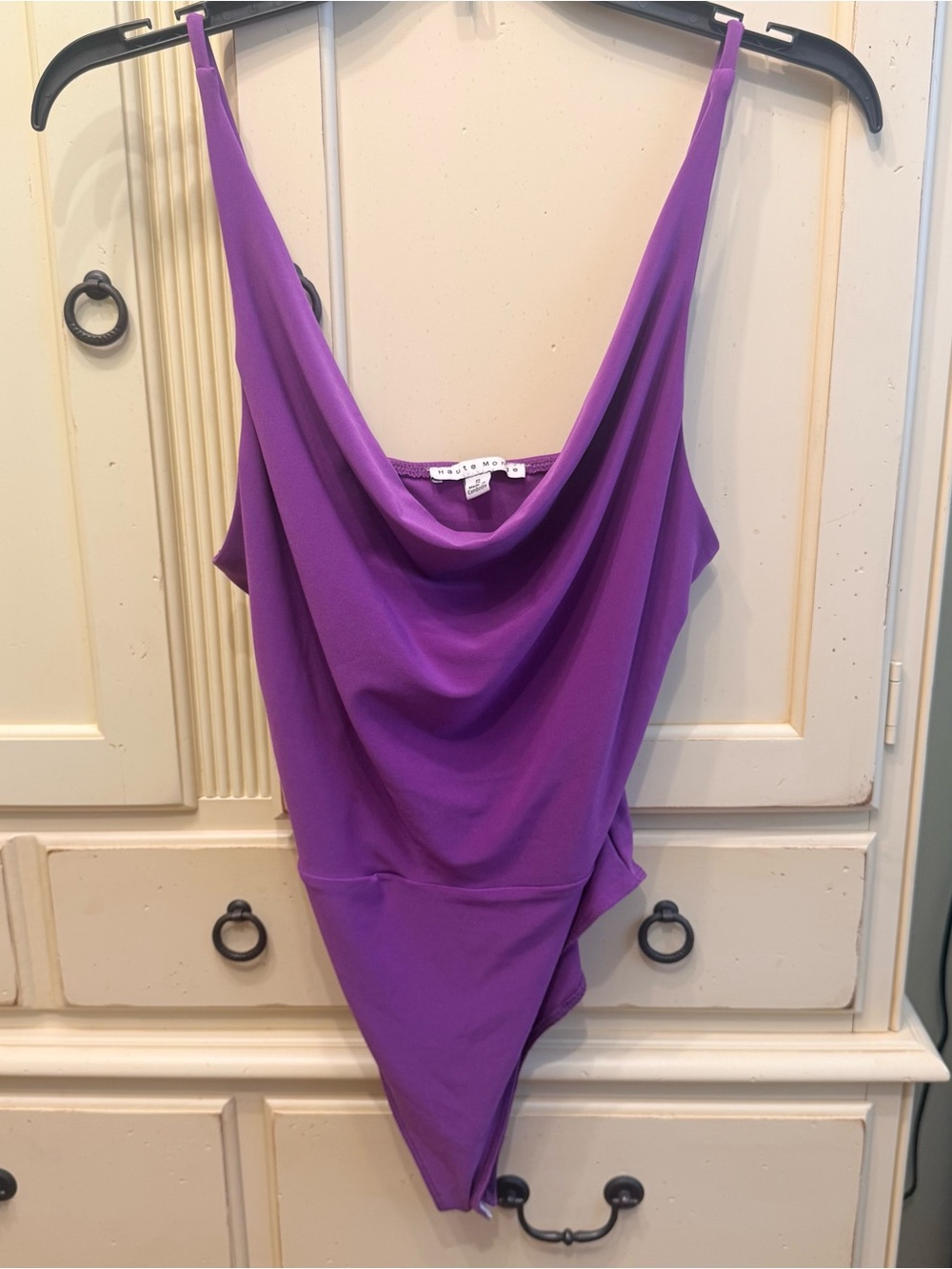 Haute Monde Violet Cowl Neck Bodysuit